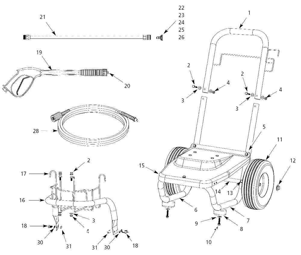 Assembly Parts Diagram and Parts List for PW2675  Campbell Hausfeld Pressure Washer